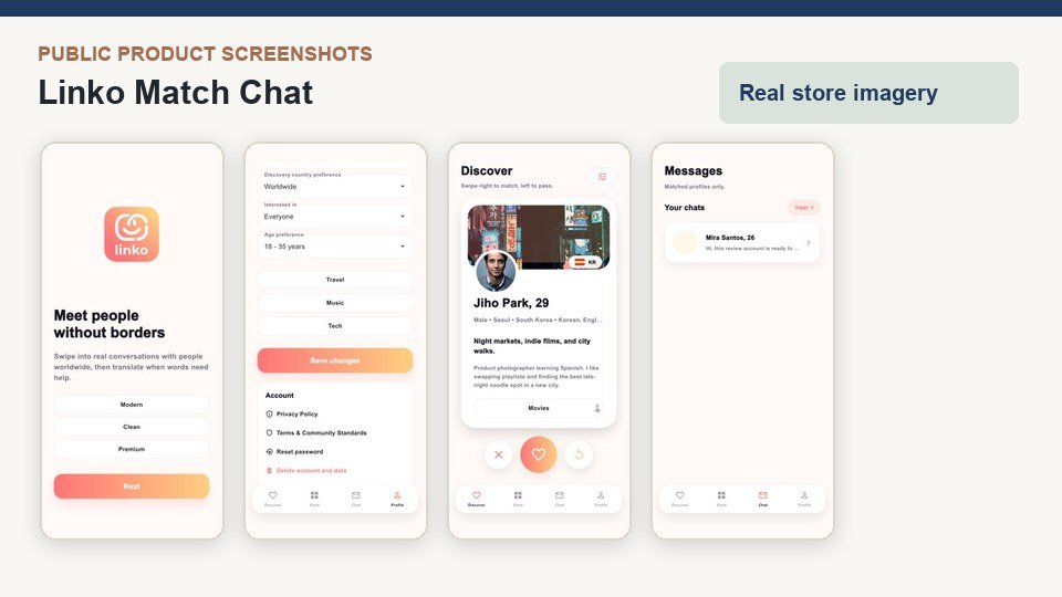 Linko - Match & Chat product screenshots