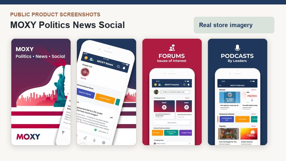 MOXY - Politics, News & Social App product screenshots